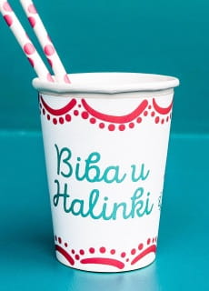 Kubeczki papierowe personalizowane BIBA (8szt.)