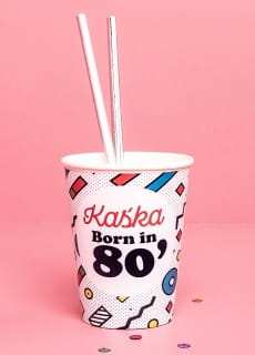 Kubeczki personalizowane I LOVE 80`s (8szt.)
