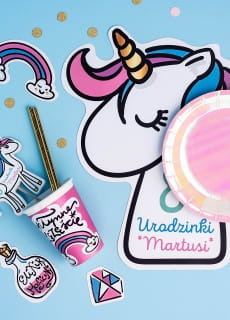 Kubki papierowe personalizowane JEDNORO�EC (8szt.)