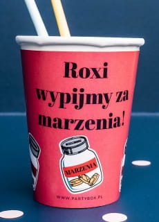 Kubeczki personalizowane 18 URODZINY Roxi (8szt.) kubeczki personalizowane dekoracje sto�u na 18