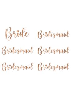 Naklejki na kieliszki BRIDE & BRIDESMAID