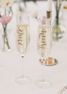Naklejki na kieliszki �lubne BRIDE&GROOM z�ote