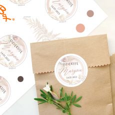 Personalizowane naklejki komunijne BOHO