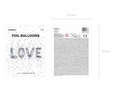 Napis LOVE z balon�w srebrny