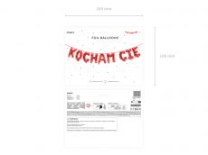 Napis z balon�w KOCHAM CI� czerwony 285x40 cm