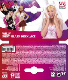 Naszyjnik kieliszek WILLY - gad�et na wiecz�r panie�ski kieliszek r�owy kieliszek na szyj�