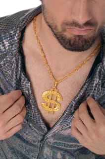 Naszyjnik DOLAR akcesoria w stylu lat 70 kicz party