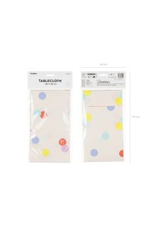 Papierowy obrus prostok�tny w kolorowe KROPKI 180 x 120 cm