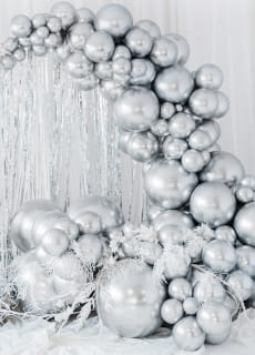 Okrgy balon chromowany OLBRZYM srebrny 60cm