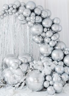 Okr�g�y balon chromowany OLBRZYM srebrny 60cm