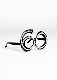 Okulary 60 URODZINY czarne z diamentow� oprawk�