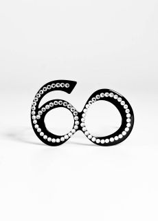 Okulary 60 URODZINY czarne z diamentow� oprawk�