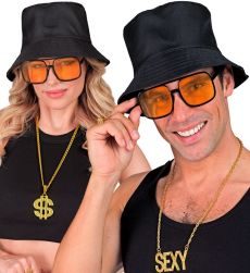 Okulary w stylu lat 90 HIP HOP pomara�czowe