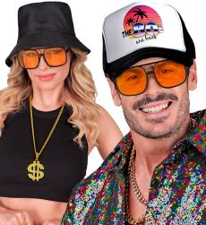Okulary w stylu lat 90 HIP HOP pomara�czowe