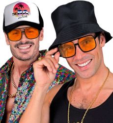 Okulary w stylu lat 90 HIP HOP pomara�czowe