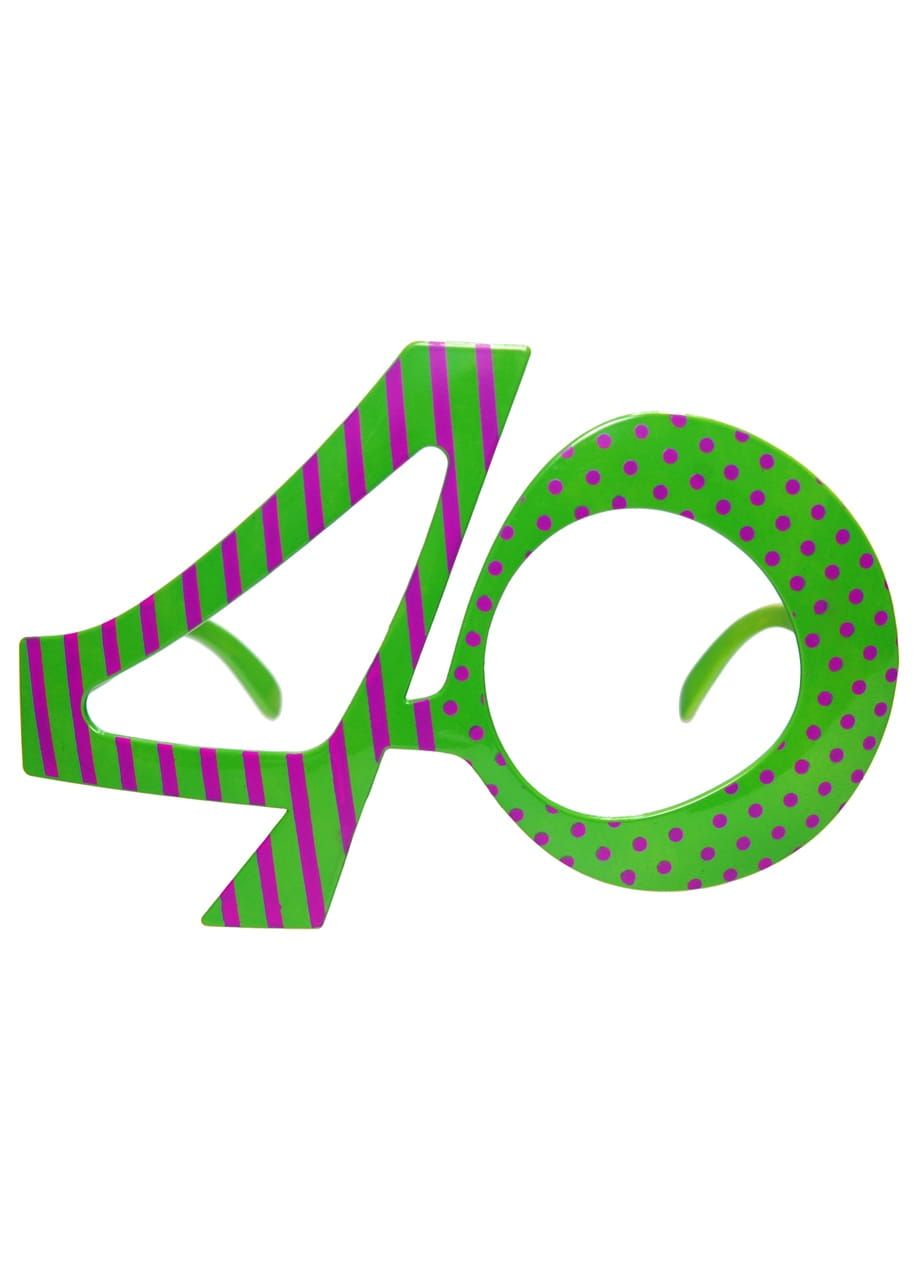 Śmieszne okulary na 40 URODZINY zielone