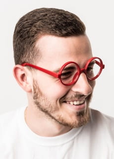 Okulary okrge KUJON czerwone