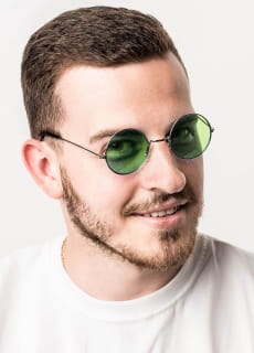 Okulary LENONKI zielone w stylu hippie