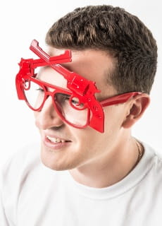 Okulary PISTOLETY czerwone