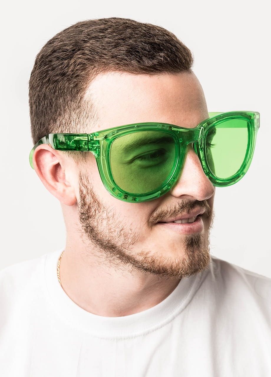 Mega okulary wiecce LED zielone