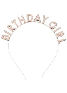 Opaska na urodziny BIRTHDAY GIRL rose gold