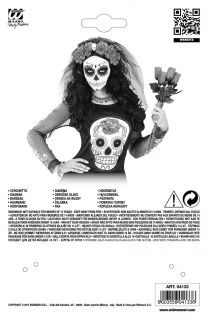 Opaska CZERWONE RӯE z welonem Dia de los Muertos