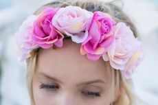 Opaska kwiatki BOHO wianek