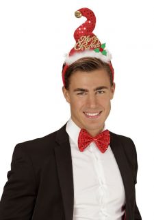 Opaska �wi�teczna MERRY CHRISTMAS z muszk� 