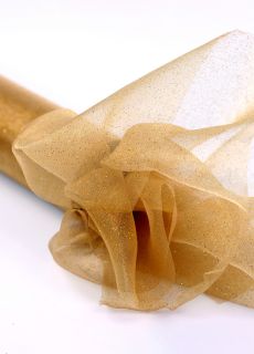 Organza zota brokatowa 0,36m x 9m