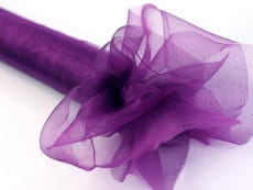 Organza brokatowa �liwkowa 0,36m x 9m