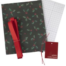 Papier do pakowania prezentw OSTROKRZEW z zawieszkami 