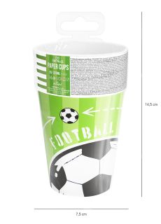 Papierowe kubeczki FOOTBALL 6 szt. kubeczki jednorazowe kubeczki dla dzieci kubeczki papierowe