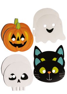 Papierowe MASKI NA HALLOWEEN dla dzieci (8szt.)