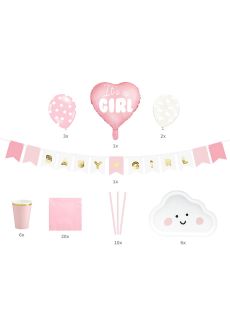 Party box zestaw dekoracji na BABY SHOWER r�owy