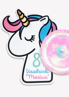 Personalizowana dekoracja z jednoro�cem (8szt.)