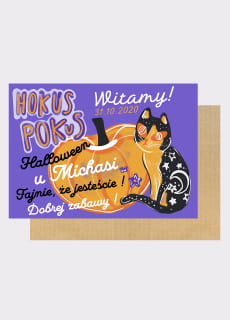 Personalizowana tablica powitalna HOKUS POKUS dekoracja na halloween dynia