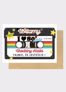 Personalizowana tablica powitalna I LOVE 80's dekoracja lata 80
