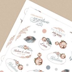Personalizowane naklejki BOHO do ksi�gi go�ci