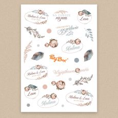 Personalizowane naklejki BOHO do ksi�gi go�ci