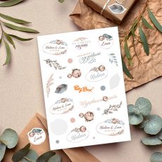 Personalizowane naklejki BOHO do ksi�gi go�ci