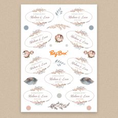 Personalizowane naklejki BOHO podzi�kowania dla go�ci weselnych