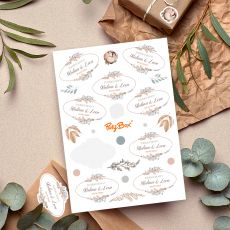 Personalizowane naklejki BOHO podzi�kowania dla go�ci weselnych