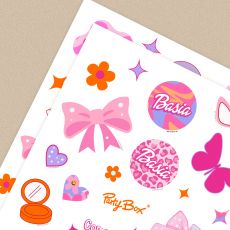 Personalizowane naklejki PINK DREAM w stylu kultowych lalek naklejki personalizowane naklejki na urodziny dziecka