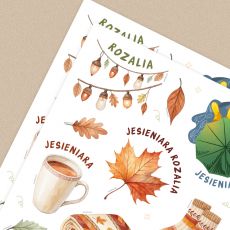Personalizowane naklejki JESIE� naklejki personalizowane prezent dla jesieniary jesienne naklejki