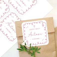 Personalizowane naklejki na CHRZEST dziewczynki naklejki personalizowane naklejki chrzest �wi�ty