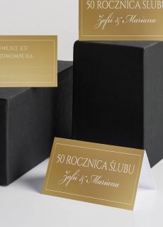 Personalizowane winietki z�ote NA 50 ROCZNIC� �LUBU dekoracje na 50 rocznic� �lubu
