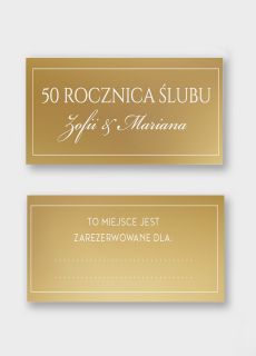 Personalizowane winietki z�ote NA 50 ROCZNIC� �LUBU dekoracje na 50 rocznic� �lubu