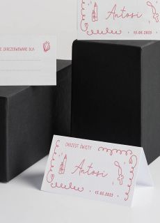 Personalizowane winietki na st� CHRZEST �WI�TY winietki na chrzest wizyt�wki na st�