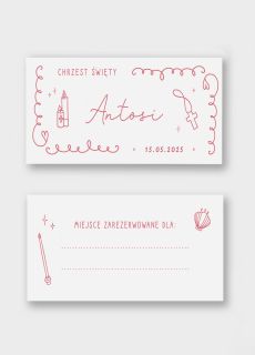 Personalizowane winietki na st� CHRZEST �WI�TY winietki na chrzest wizyt�wki na st�