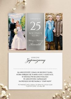 Personalizowane zaproszenia na 25 ROCZNIC� �LUBU zaproszenia na rocznic� �lubu